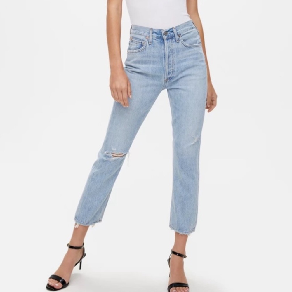 Agolde Riley High Rise Straight Crop Jeans - Picture 4 of 16